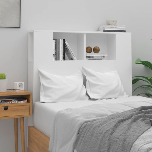 Berkfield Headboard Cabinet White 100x18.5x104.5 cm
