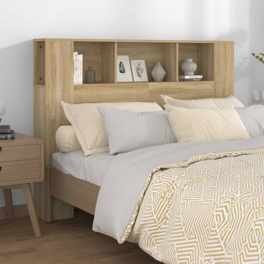 Berkfield Headboard Cabinet Sonoma Oak 140x18.5x104.5 cm