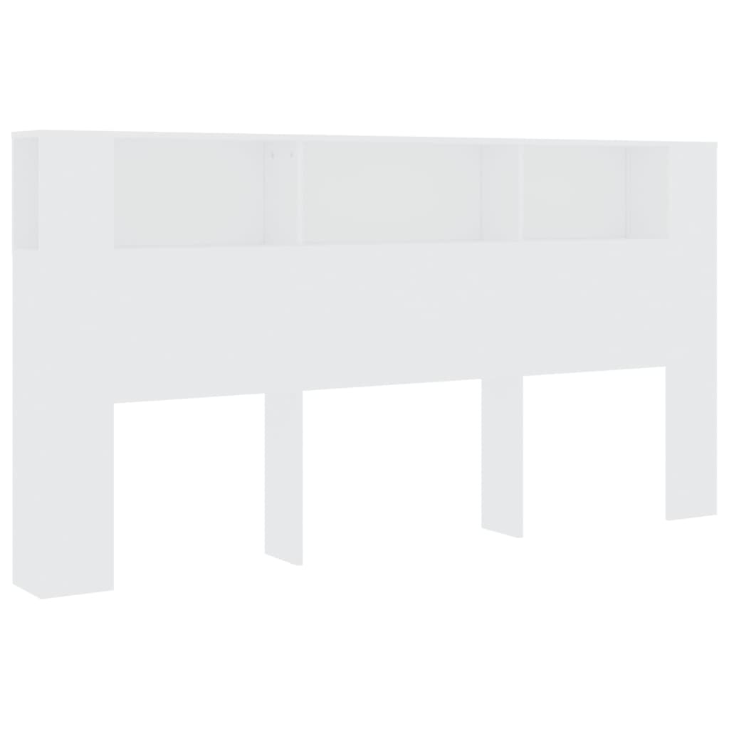 Berkfield Headboard Cabinet White 200x18.5x104.5 cm
