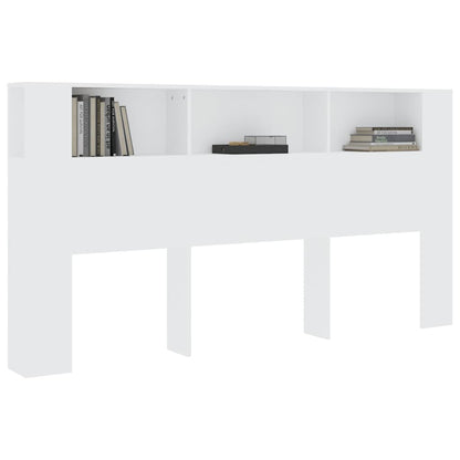 Berkfield Headboard Cabinet White 200x18.5x104.5 cm