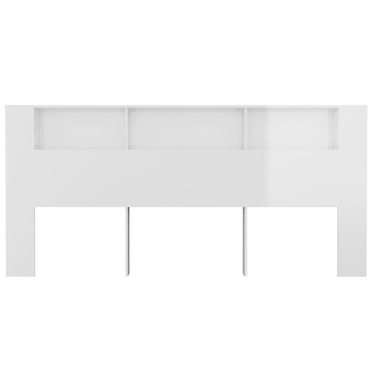 Berkfield Headboard Cabinet High Gloss White 220x18.5x104.5 cm