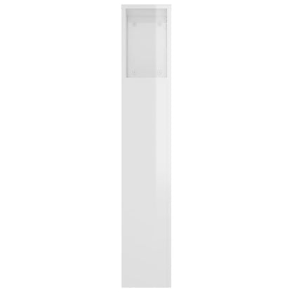 Berkfield Headboard Cabinet High Gloss White 220x18.5x104.5 cm