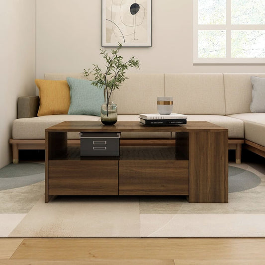 Berkfield Coffee Table Brown Oak 102x55x42 cm Engineered Wood