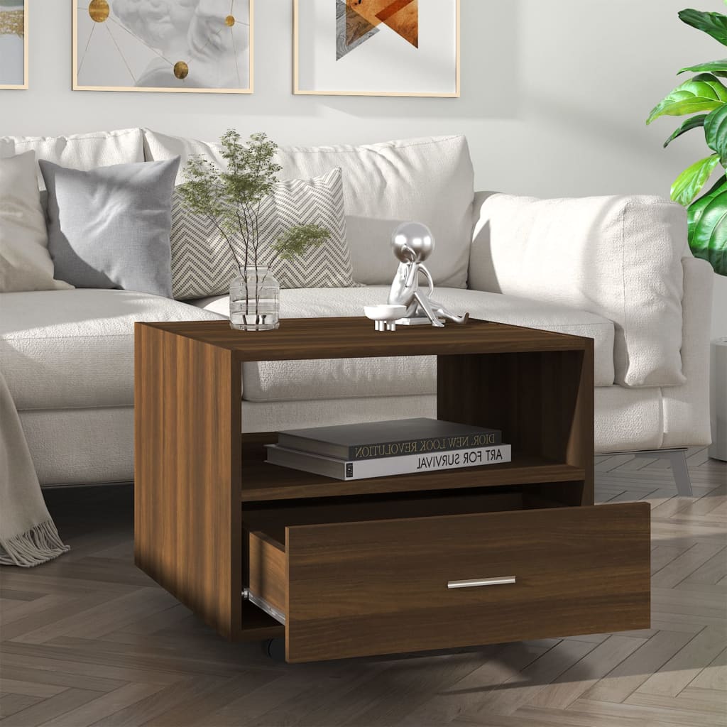 Berkfield Coffee Table Brown Oak 55x55x40cm Engineered Wood