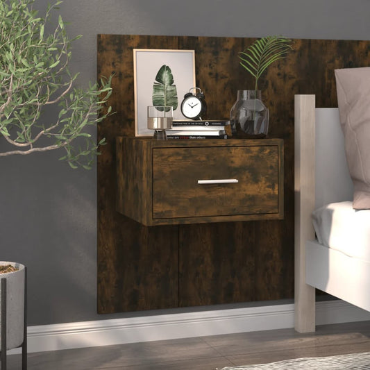 Berkfield Wall-mounted Bedside Cabinet Smoked Oak