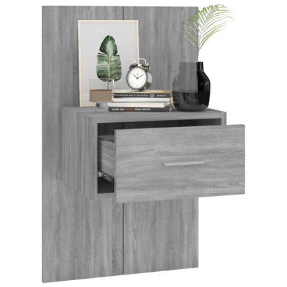 Berkfield Wall-mounted Bedside Cabinet Grey Sonoma