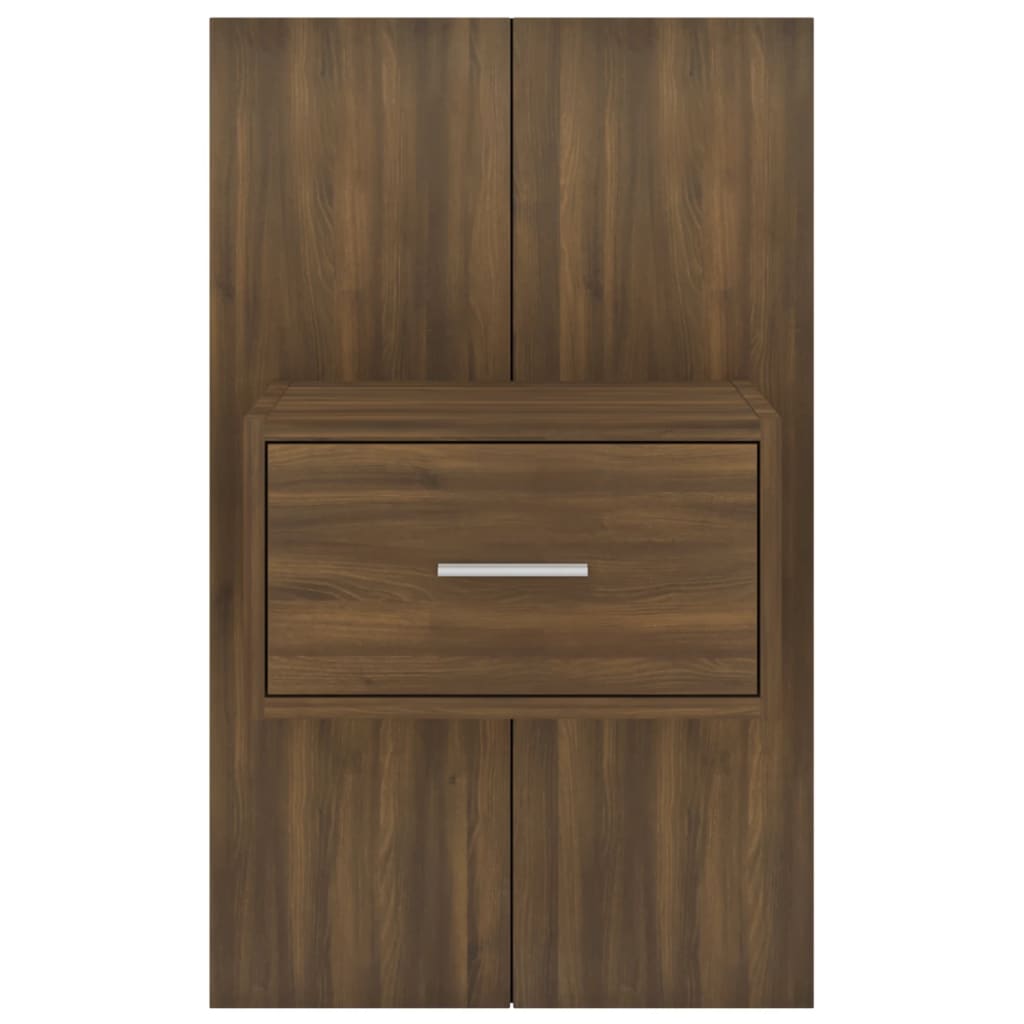 Berkfield Wall-mounted Bedside Cabinet Brown Oak
