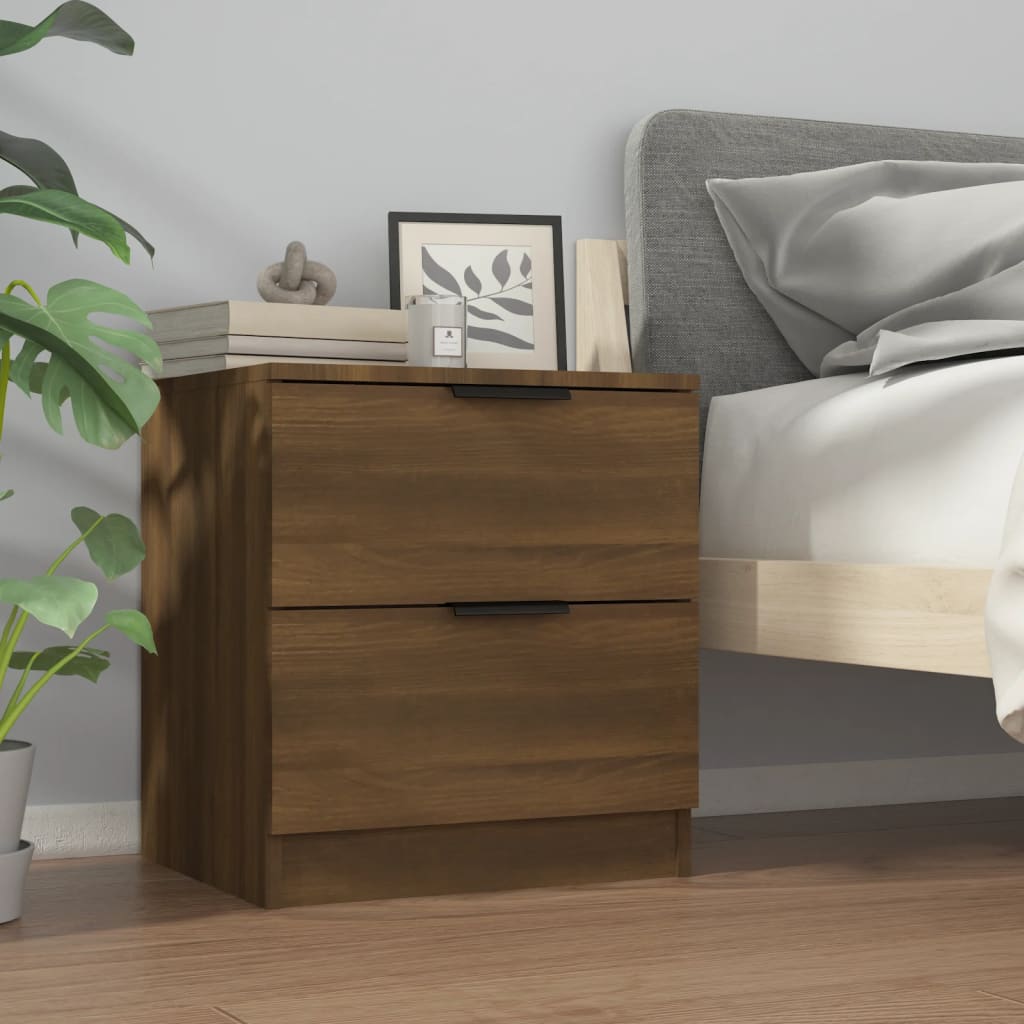Berkfield Bedside Cabinet Brown Oak Engineered Wood