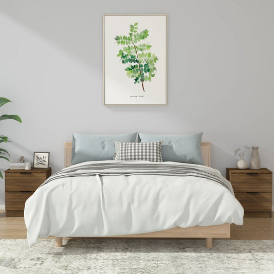 Berkfield Bedside Cabinets 2 pcs Brown Oak Engineered Wood