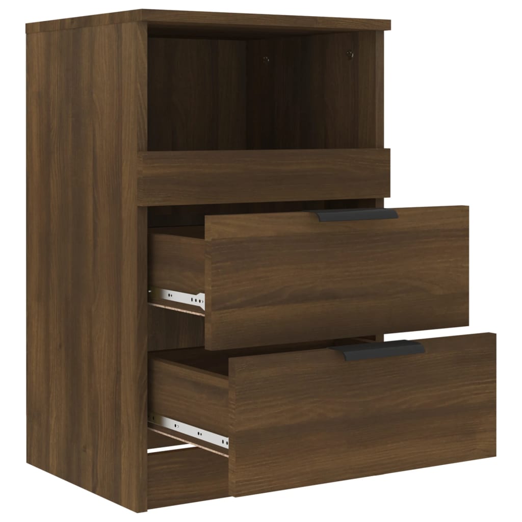 Berkfield Bedside Cabinet Brown Oak Engineered Wood