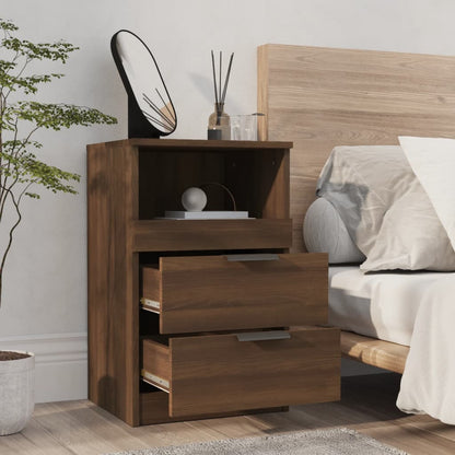 Berkfield Bedside Cabinet Brown Oak Engineered Wood