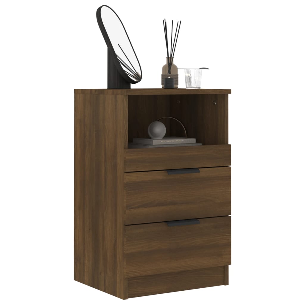 Berkfield Bedside Cabinet Brown Oak Engineered Wood