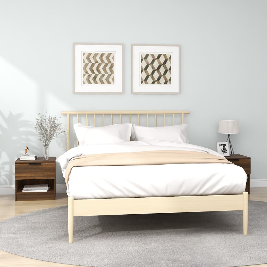 Berkfield Bedside Cabinets 2 pcs Brown Oak Engineered Wood