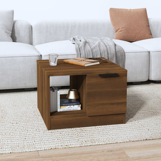 Berkfield Coffee Table Brown Oak 50x50x36 cm Engineered Wood