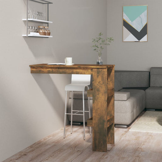 Berkfield Wall Bar Table Smoked Oak 102x45x103.5 cm Engineered Wood