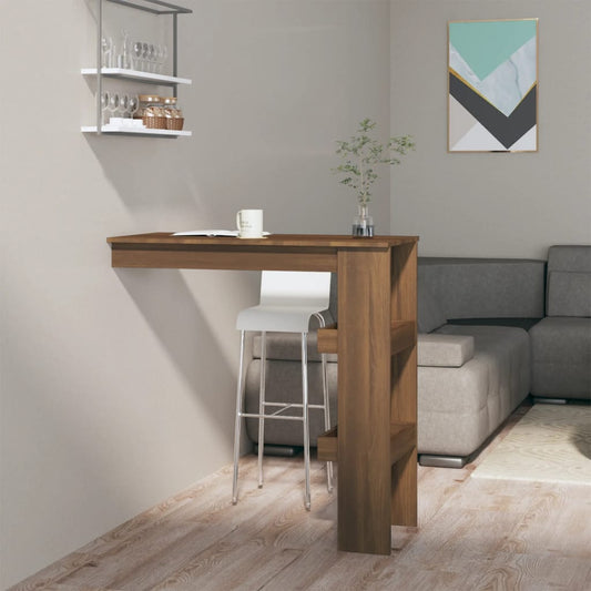 Berkfield Wall Bar Table Brown Oak 102x45x103.5 cm Engineered Wood