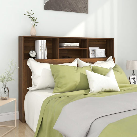 Berkfield Headboard Cabinet Brown Oak 140x19x103.5 cm