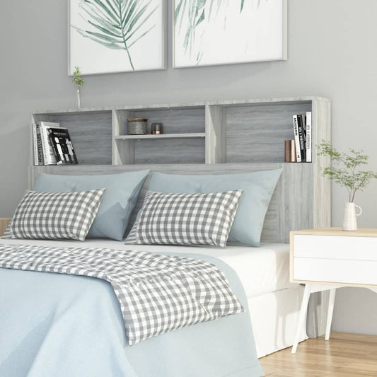 Berkfield Headboard Cabinet Grey Sonoma 160x19x103.5 cm