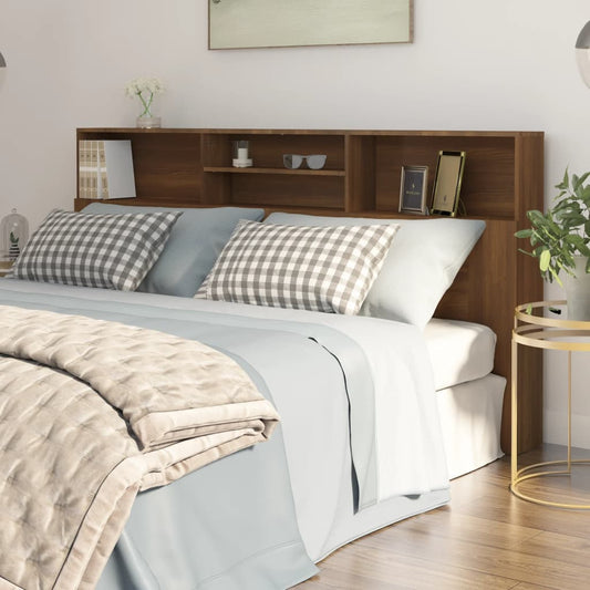 Berkfield Headboard Cabinet Brown Oak 200x19x103.5 cm