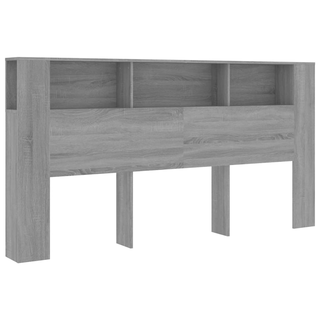 Berkfield Headboard Cabinet Grey Sonoma 200x18.5x104.5 cm
