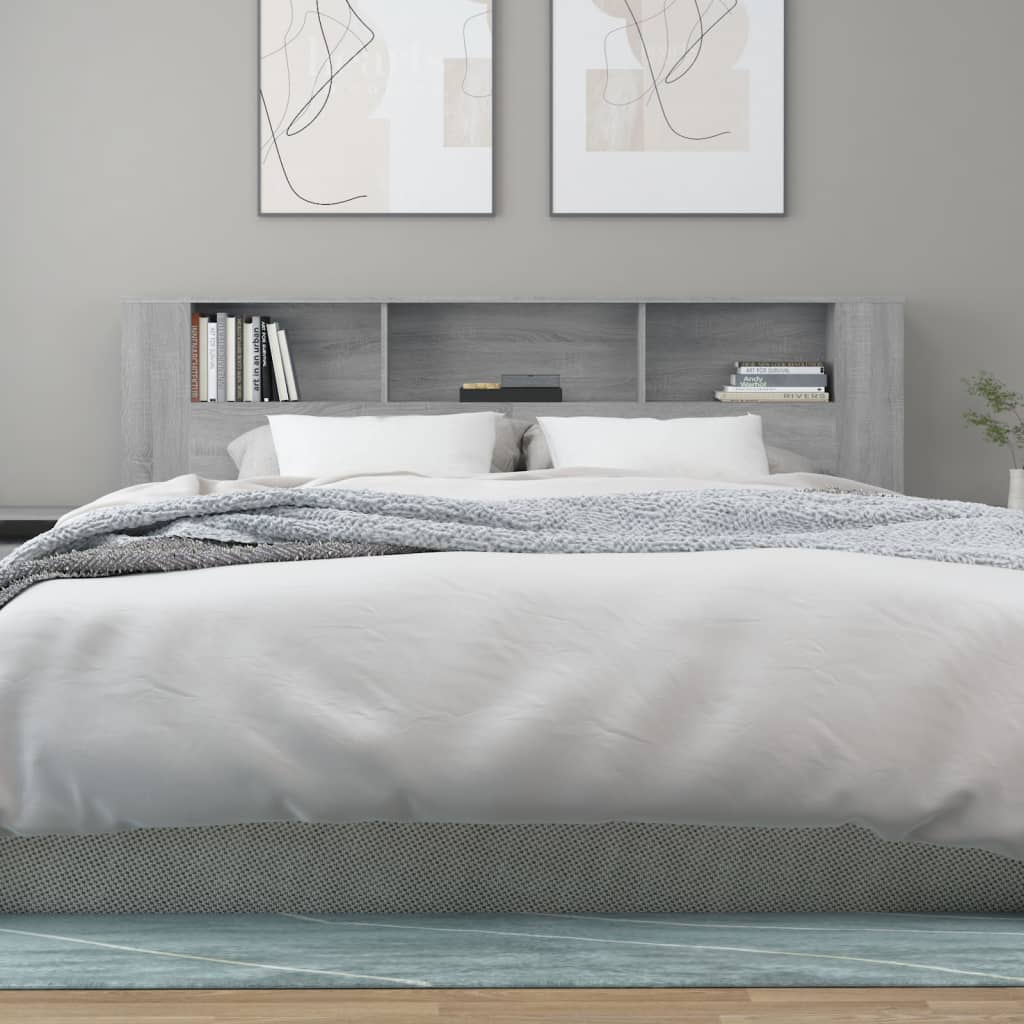 Berkfield Headboard Cabinet Grey Sonoma 200x18.5x104.5 cm