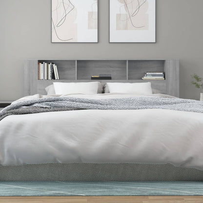 Berkfield Headboard Cabinet Grey Sonoma 200x18.5x104.5 cm