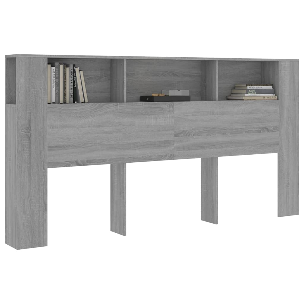 Berkfield Headboard Cabinet Grey Sonoma 200x18.5x104.5 cm