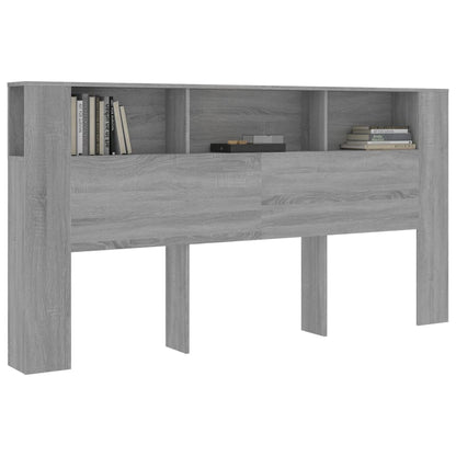 Berkfield Headboard Cabinet Grey Sonoma 200x18.5x104.5 cm