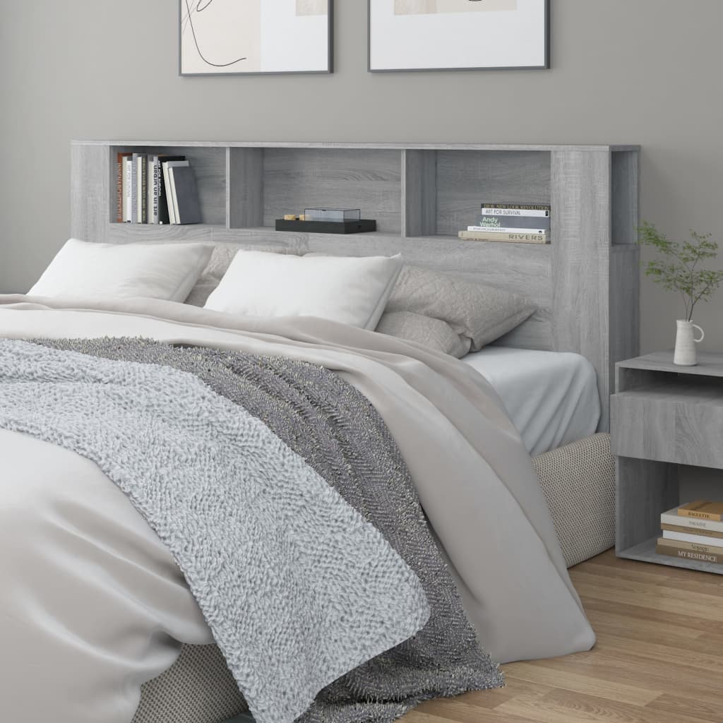Berkfield Headboard Cabinet Grey Sonoma 200x18.5x104.5 cm