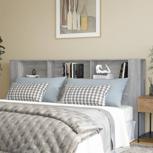 Berkfield Headboard Cabinet Grey Sonoma 220x18.5x104.5 cm