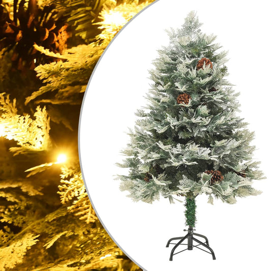 Berkfield Christmas Tree with LEDs&Pine Cones Green 120 cm PVC&PE