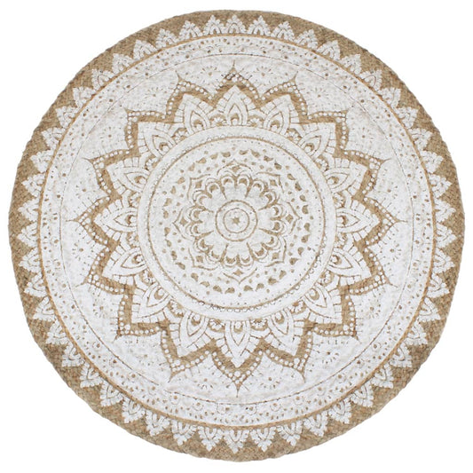 Berkfield Area Rug Braided Jute Printed 240 cm Round