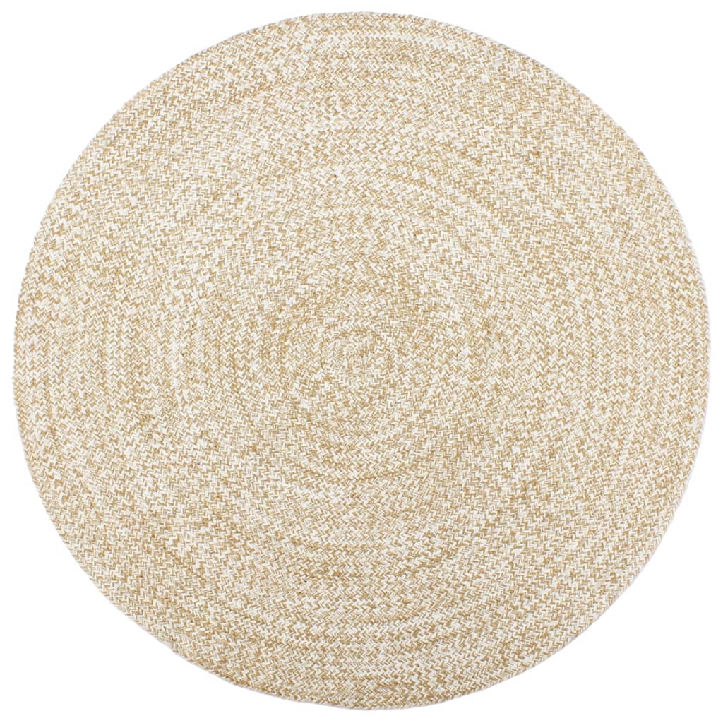 Berkfield Handmade Rug Jute White and Brown 180 cm