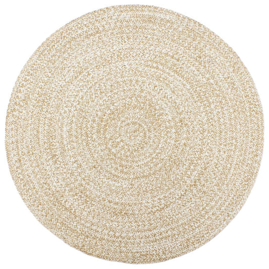 Berkfield Handmade Rug Jute White and Brown 180 cm