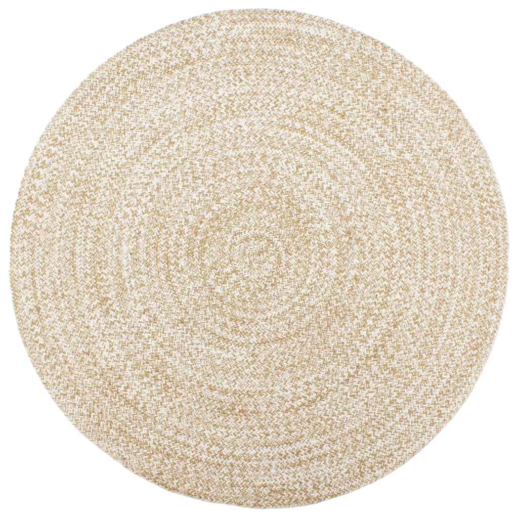 Berkfield Handmade Rug Jute White and Brown 210 cm