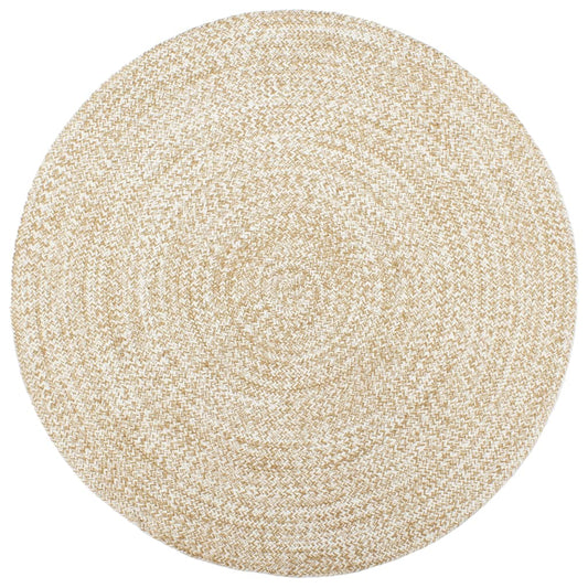 Berkfield Handmade Rug Jute White and Brown 210 cm