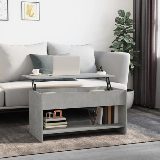 809651 Berkfield Coffee Table Concrete Grey 102x50x52,5 cm Engineered Wood