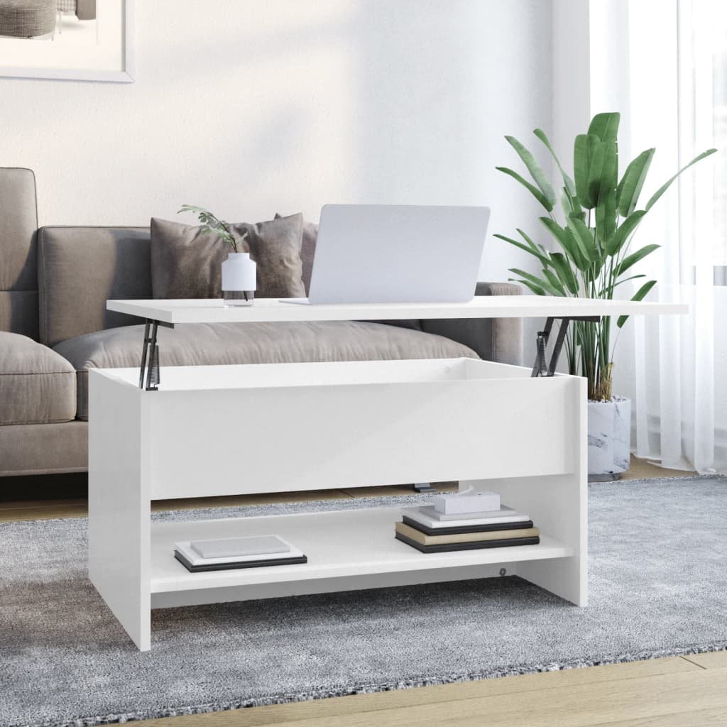 Berkfield Coffee Table High Gloss White 80x50x40 cm Engineered Wood