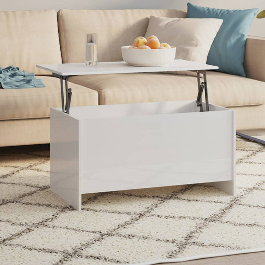 Berkfield Coffee Table High Gloss White 102x55.5x52.5 cm Engineered Wood