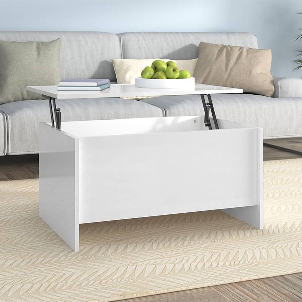 Berkfield Coffee Table High Gloss White 80x55.5x41.5 cm Engineered Wood