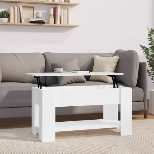 Berkfield Coffee Table High Gloss White 101x49x52 cm Engineered Wood