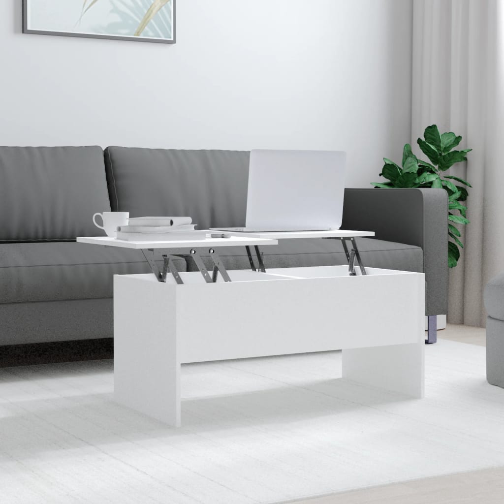 Berkfield Coffee Table White 102x50.5x46.5 cm Engineered Wood