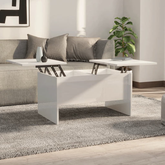 Berkfield Coffee Table High Gloss White 80x50x42.5 cm Engineered Wood