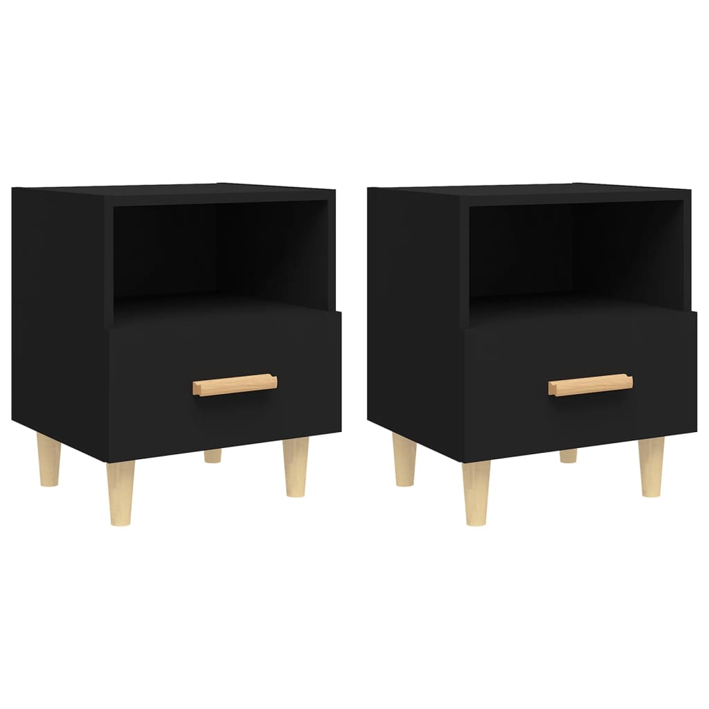 Berkfield Bedside Cabinets 2 pcs Black 40x35x47 cm