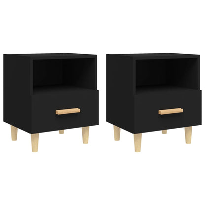 Berkfield Bedside Cabinets 2 pcs Black 40x35x47 cm