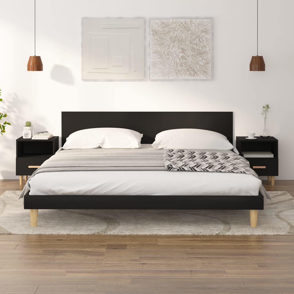 Berkfield Bedside Cabinets 2 pcs Black 40x35x47 cm