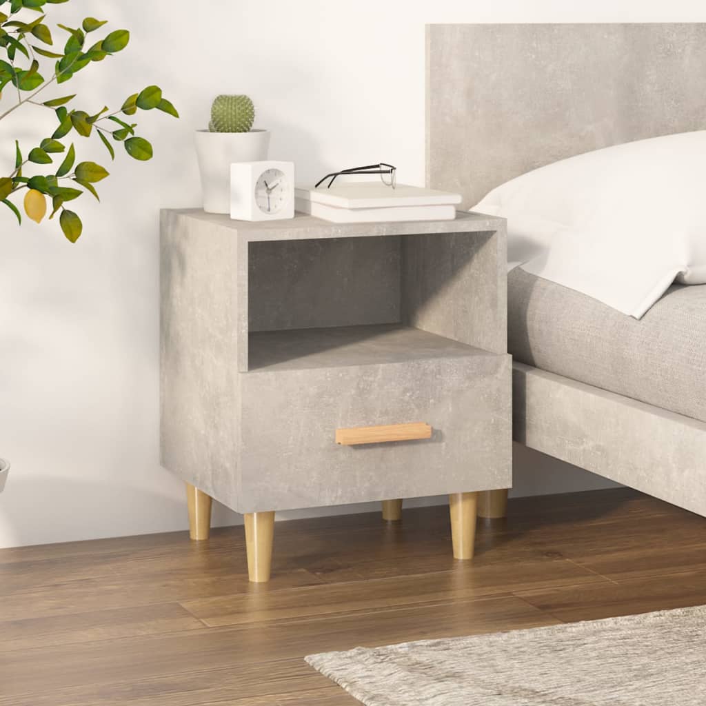 Berkfield Bedside Cabinet Concrete Grey 40x35x47 cm