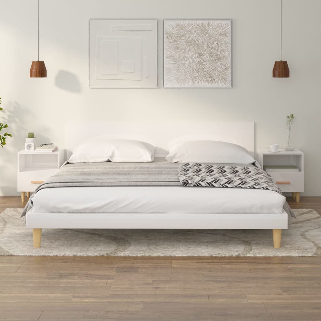 Berkfield Bedside Cabinets 2 pcs High Gloss White 40x35x47 cm