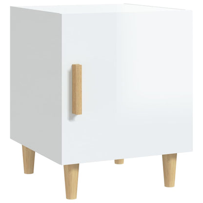 Berkfield Bedside Cabinet High Gloss White Engineered Wood