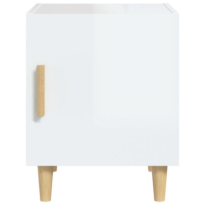 Berkfield Bedside Cabinet High Gloss White Engineered Wood